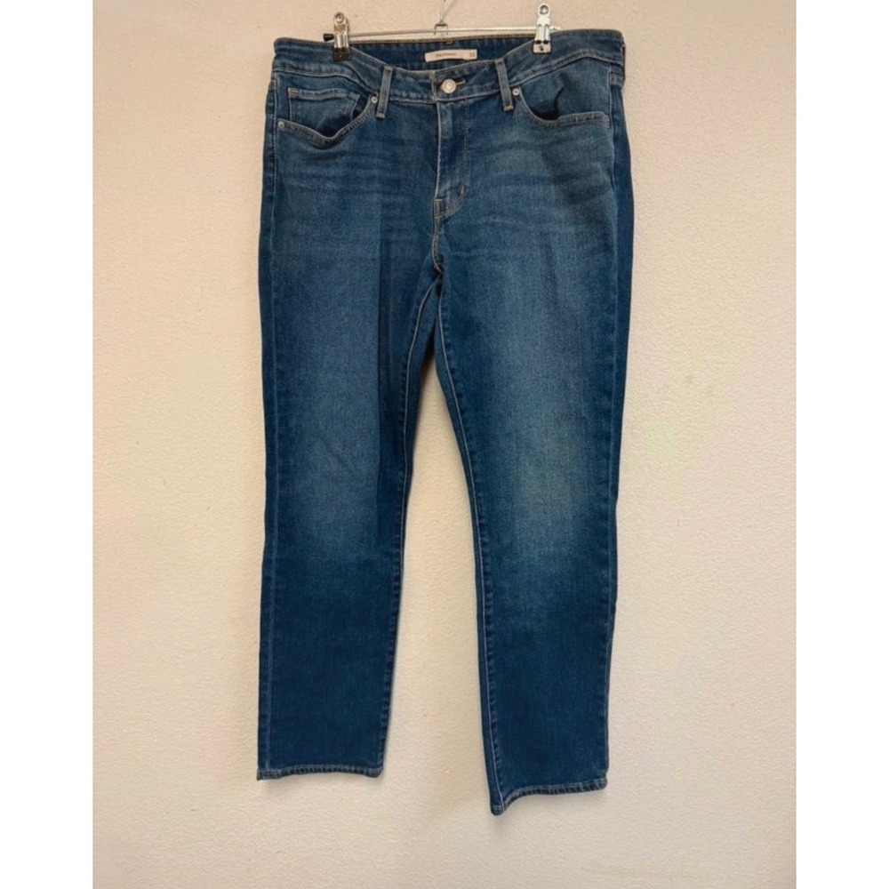 Levi's 714 Straight Women's Jeans Size 33 Blue Stretch Denim Mid Rise
